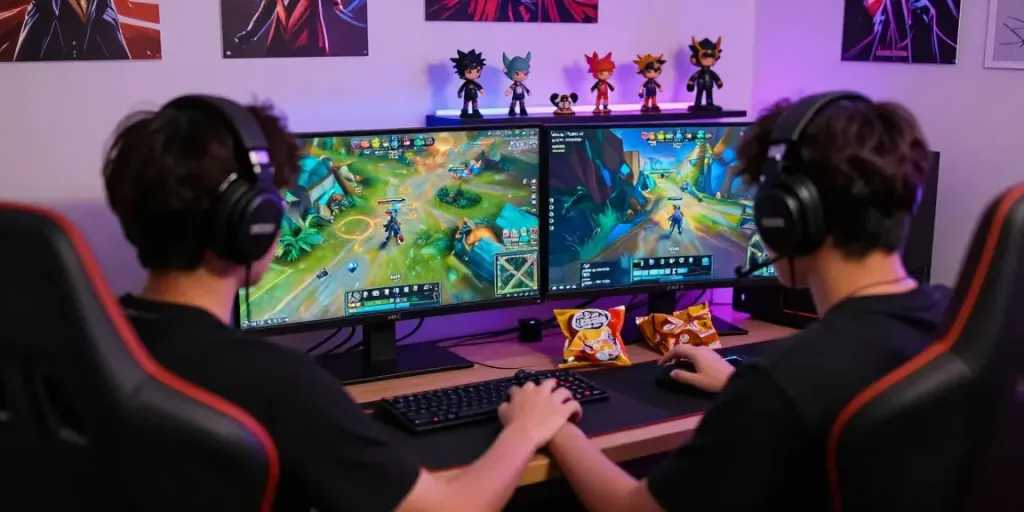 Player logged into rokok88 login on a gaming laptop with vibrant graphics and neon lighting