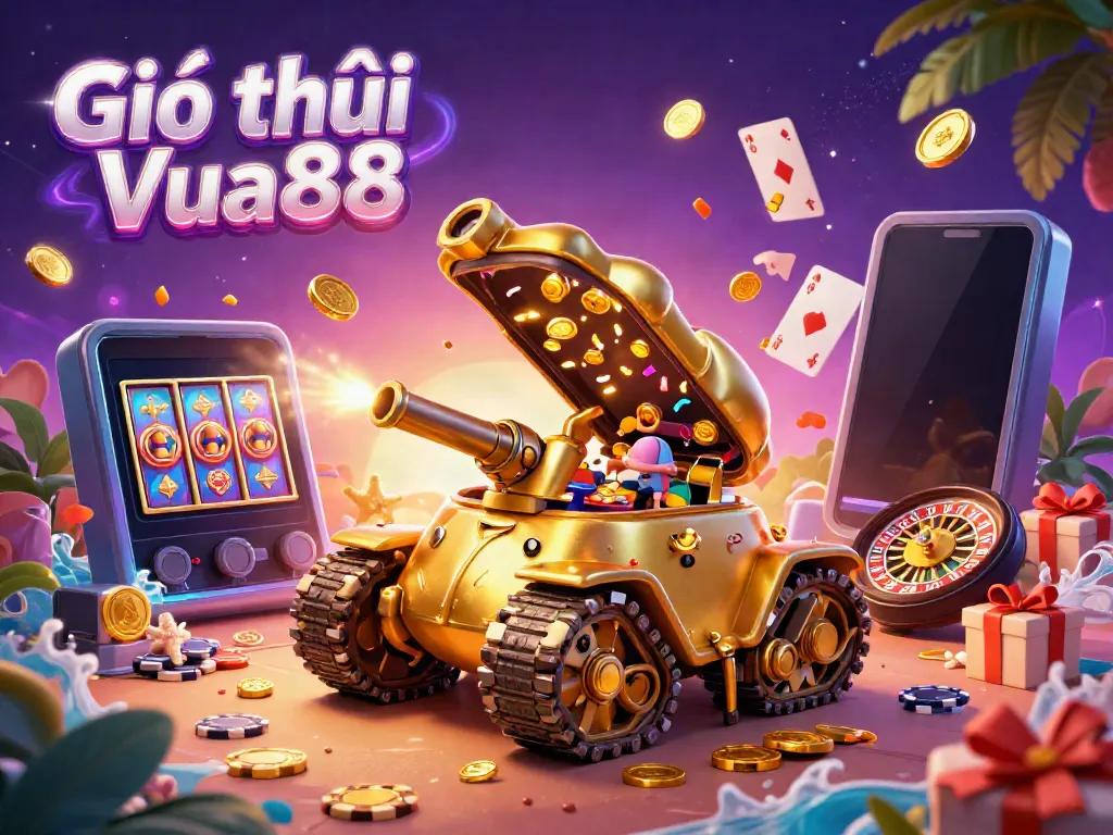 Experience Giới thiệu Vua88 through an immersive digital casino scene featuring vibrant games and dynamic elements.